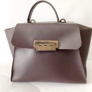 EUC Zac Posen Plum Leather Handbag Tote
